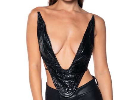 ALIEN SUPERSTAR DRAMATIC METALLIC HALTER TOP For Cheap