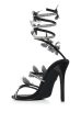 AZALEA WANG ARYANA BLACK BUTTERFLY COIL SANDAL For Sale