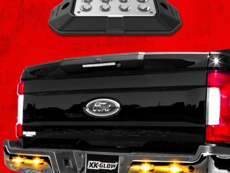 XK Glow Strobe Pod Lights w  Traffic Modes Ultra LEDs Multiple Modes + Solid On - Amber + White 8pc Supply