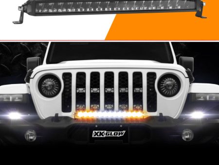 XK Glow Razor Light Bar Fog + Strobe + High Beam Driving No Wire & Switch 20in For Sale