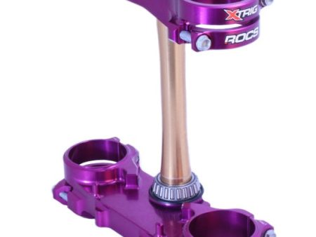 XTrig 06+ Yamaha YZ 250 ROCS Tech Triple Clamp 25 mm. Offset M12 - Purple Discount