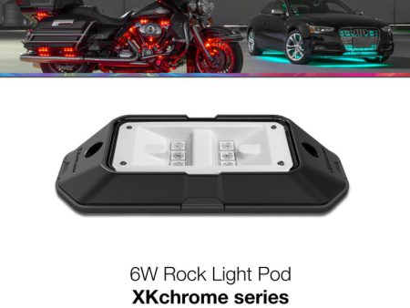 XK Glow XKchrome Low Profile Ultra Bright Rock Light Pod 6W Online now