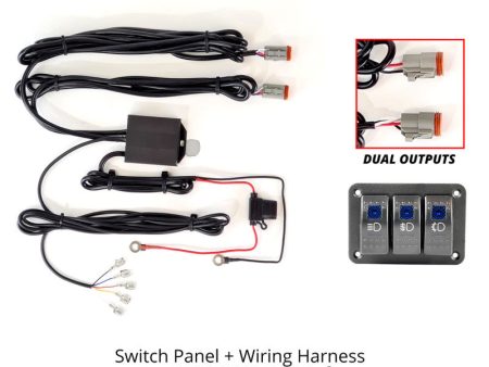 XK Glow 3 Button Switch Panel + 2 Output Wire for Fog Strobe Combo For Cheap