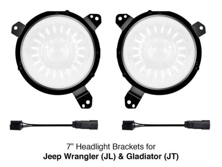 XK Glow Universal Headlight Mounting Brackets for Jeep Wrangler JL and Gladiator JT Models 7In Online Hot Sale