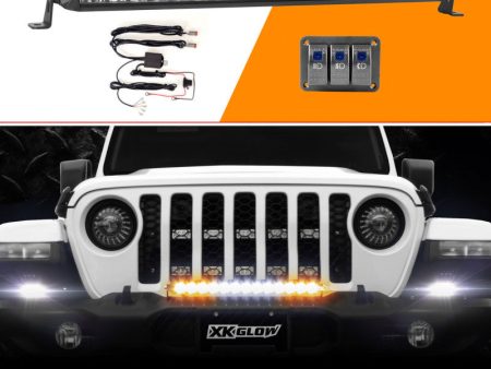 XK Glow Razor Light Bar Fog + Strobe + High Beam Driving Kit 20in Online Sale